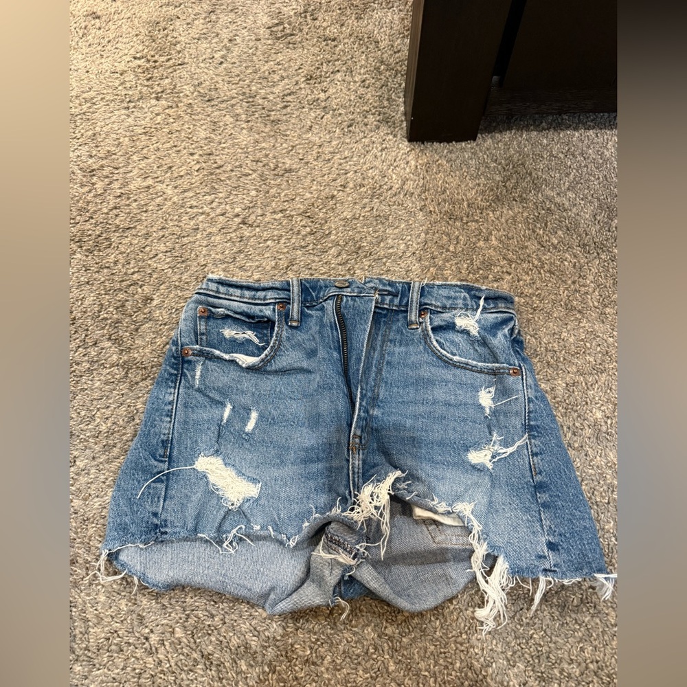 Abercrombie & Fitch Distressed Mom Jean Shorts
